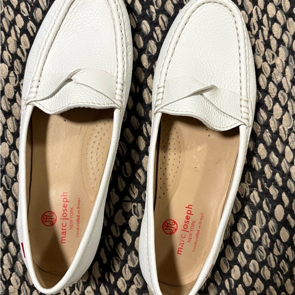 Marc Joseph White Leather Loafers